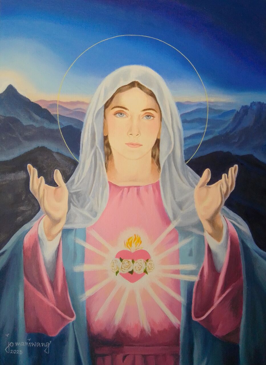Manila, Collectibles, PHP 11,  Immaculate Heart Of Mary Oil Painting
