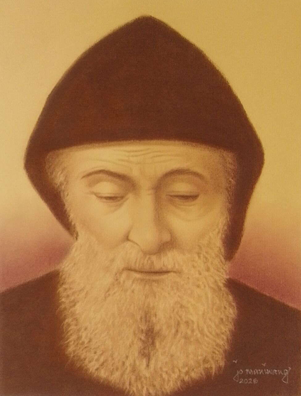Manila, Collectibles, PHP 7,  St Charbel Makhlouf Sepia Sketch