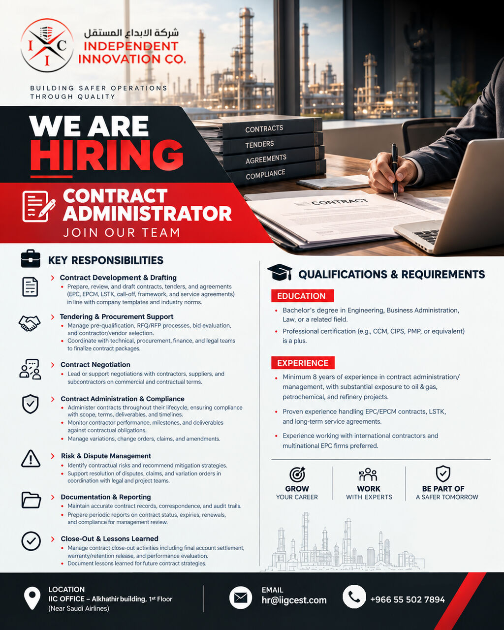 Jubail, Jobs, We Are Looking For Contract Adminsitrator