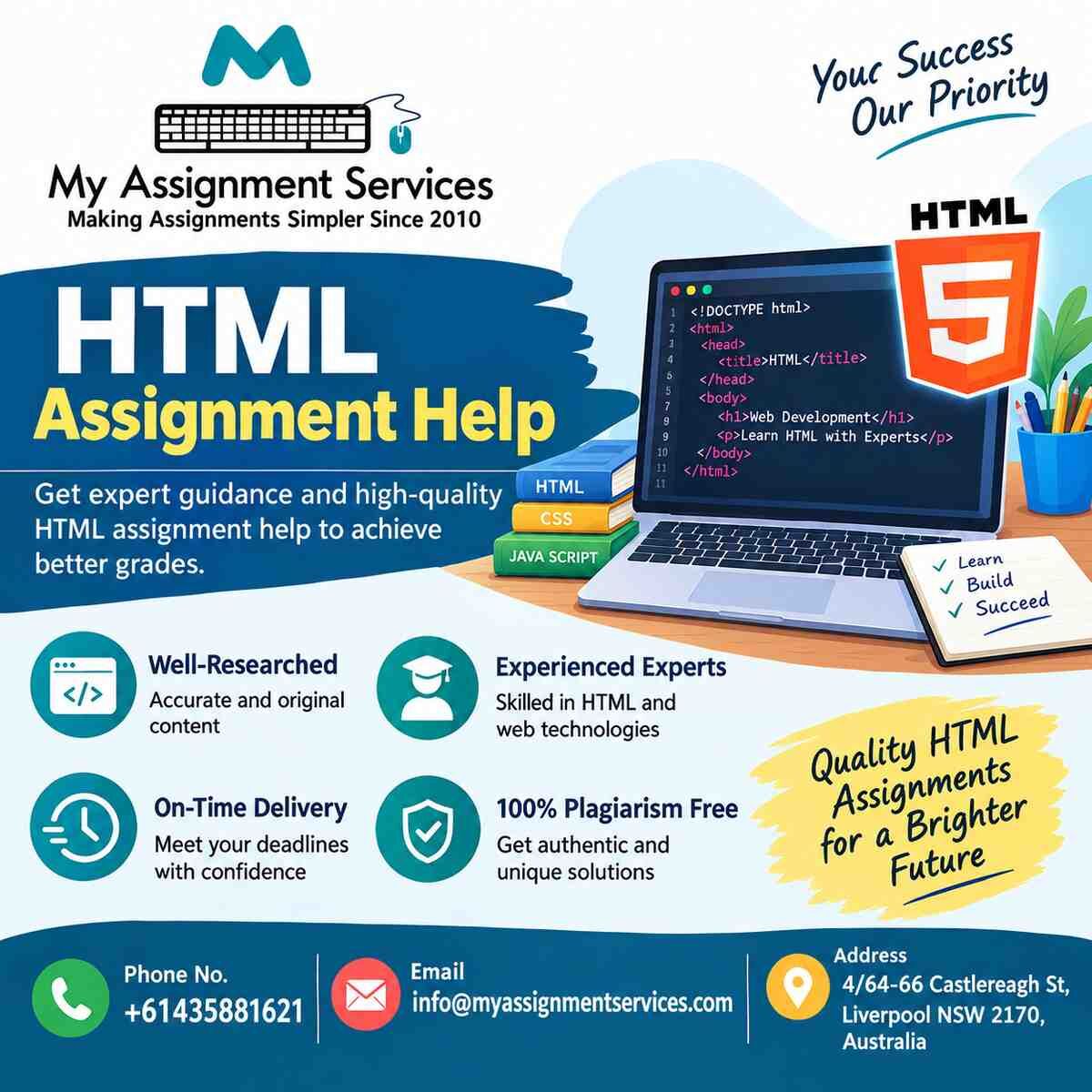 Sydney, Education, HTML Assignment Help For Students