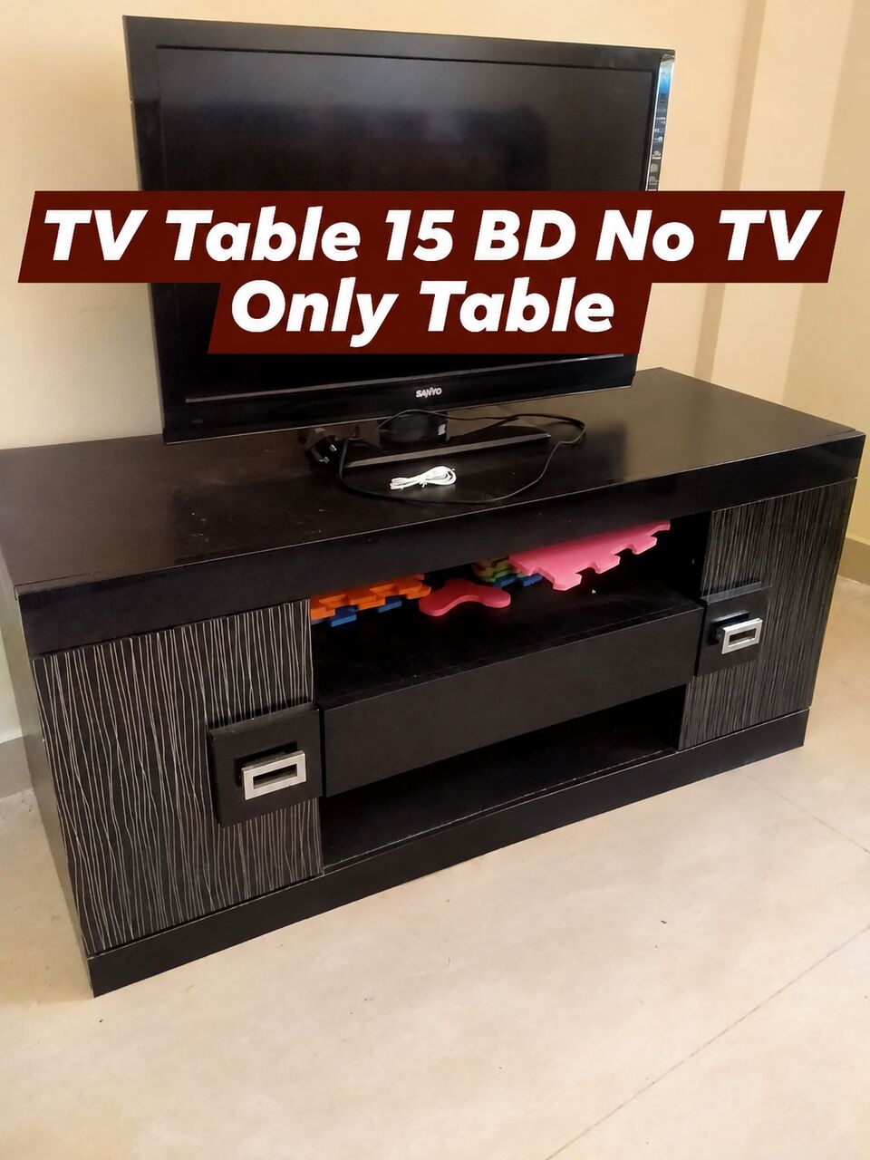Hoora, Furniture, BHD 15,  Wooden TV Table Stand (120x18x22 Inch) - Dark Brown...36471122