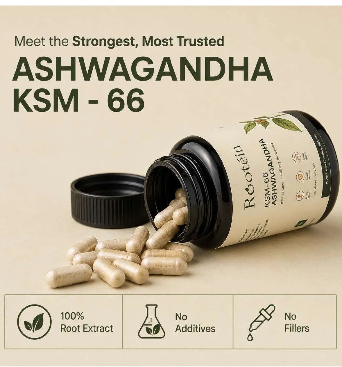 New Delhi, Health & Beauty Items, Organic KSM 66 Ashwagandha Capsule For Everyday Balance