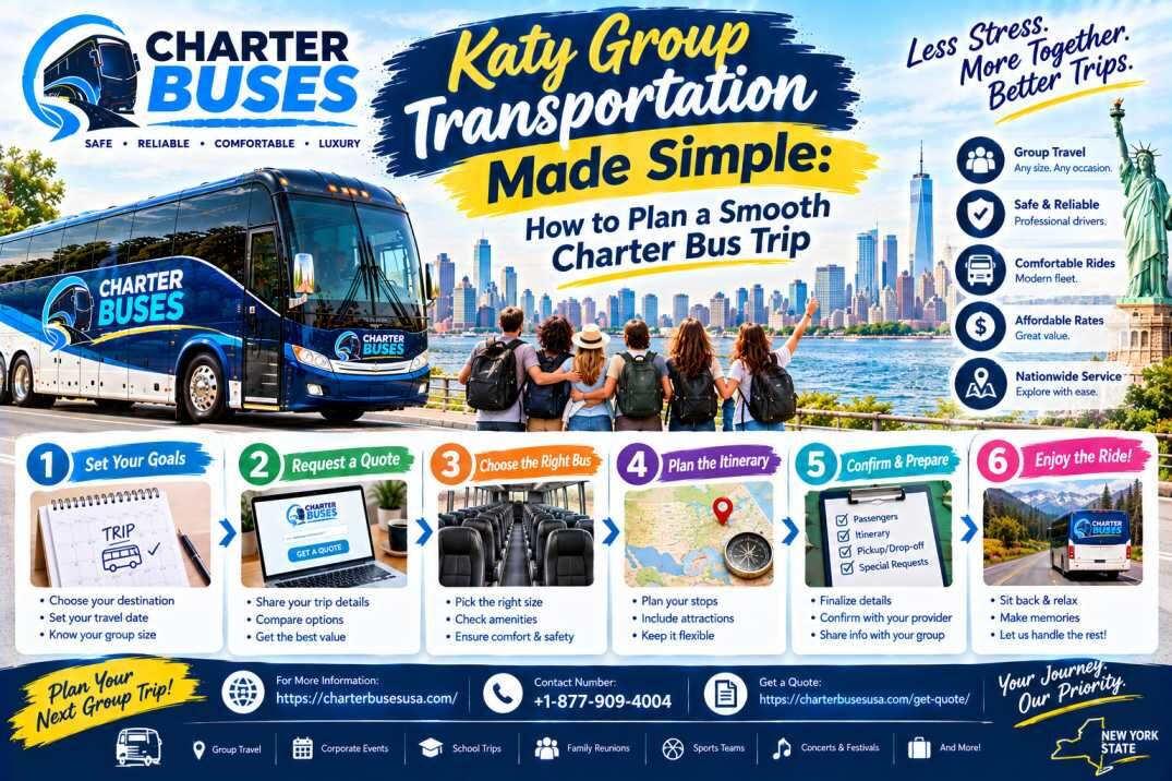 New York, Travel, Katy Group Transportation Made Simple: How To Plan A Smooth Charter Bus Trip