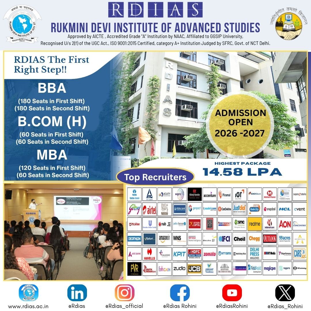 Rohini, Education, Best BBA Colleges In Delhi NCR For Internships And Corporate Exposure - RDIAS