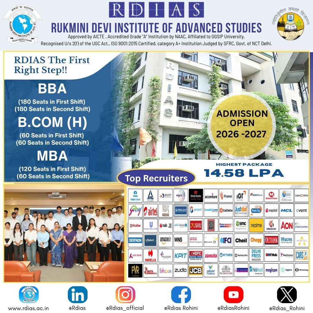 Rohini, Education, Top B.Com (Hons) Colleges In GGSIPU For Commerce Education - RDIAS