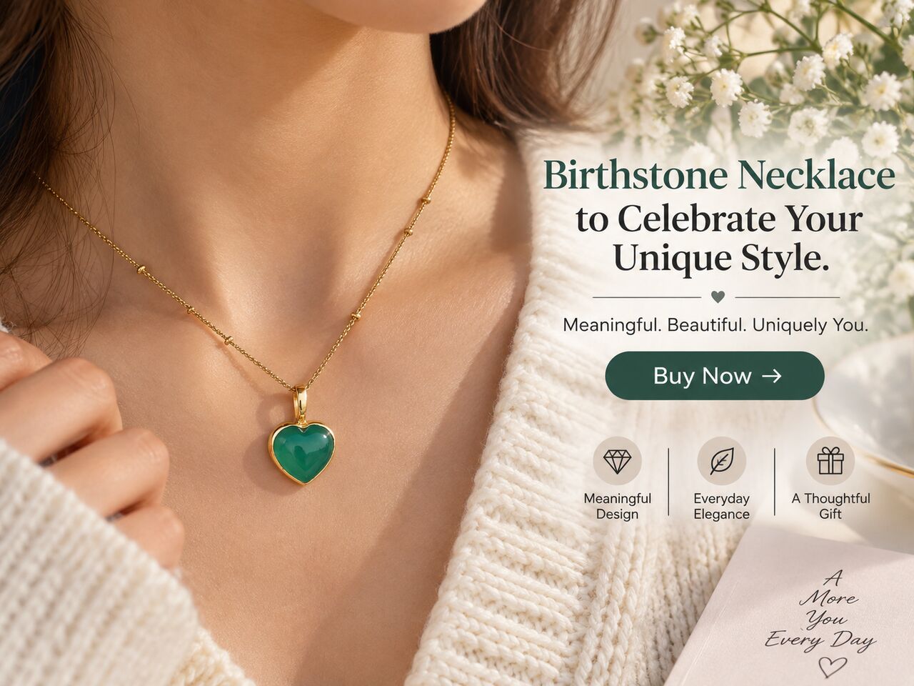 Jaipur, Jewelry, INR 8500,  Buy Now Birthstone Necklace To Celebrate Your Unique Style