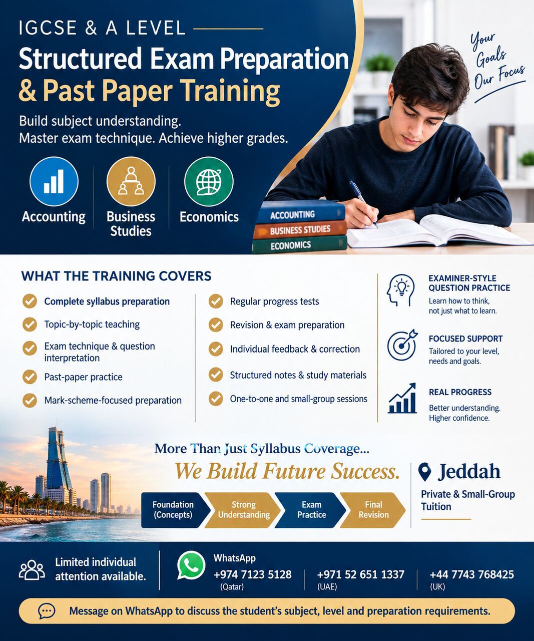 Jeddah, Lessons Offered, IGCSE & A LEVEL | STRUCTURED EXAM PREPARATION & PAST PAPER TRAINING