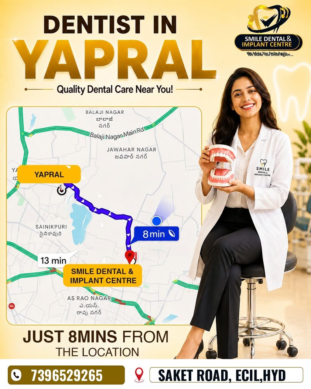 Hyderabad, Dental, Dentist In Yapral: Quality Dental Care Near You