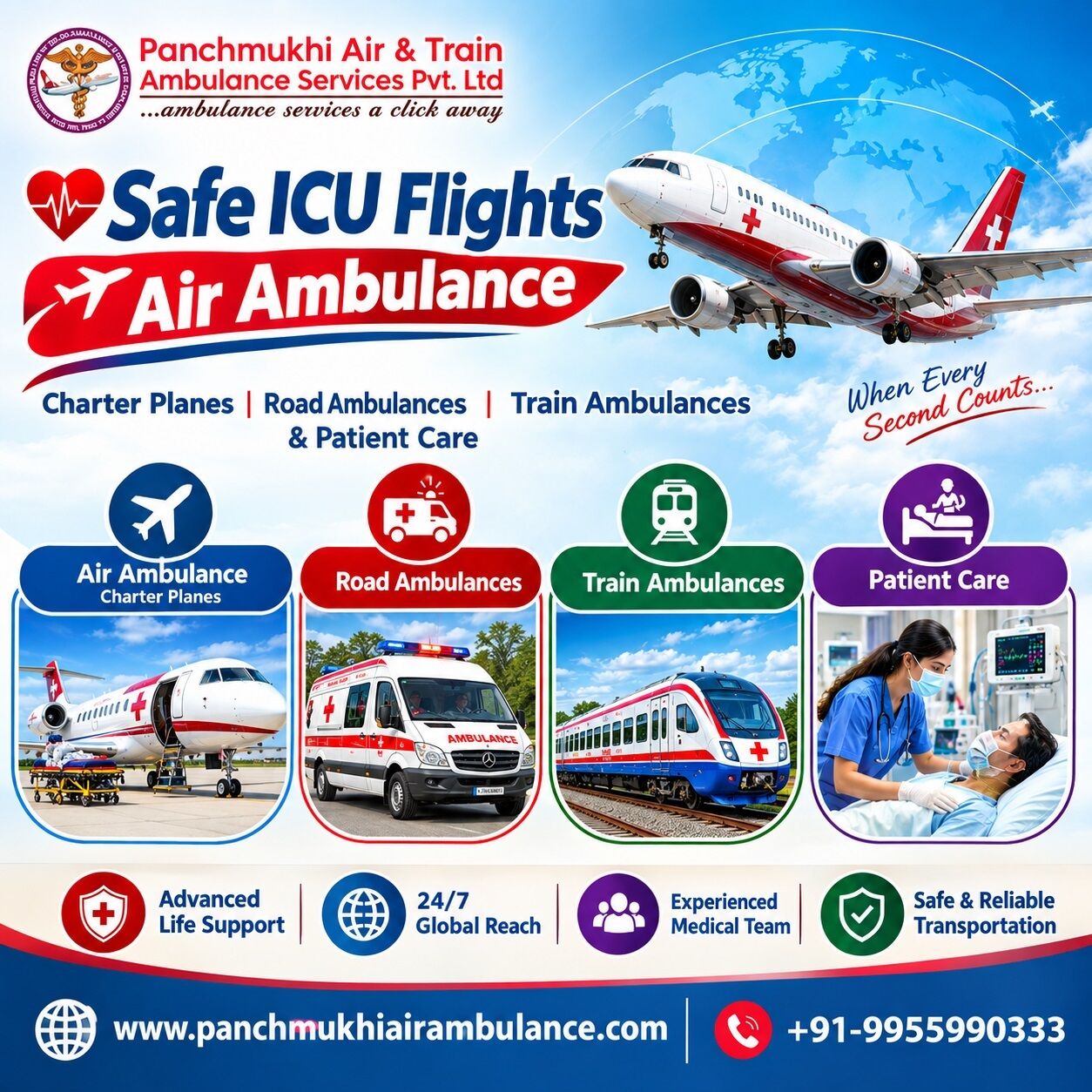 Mumbai, Health, Panchmukhi ICU Air Ambulance From Mumbai- Travel With Minimal Discomfort And Chaos