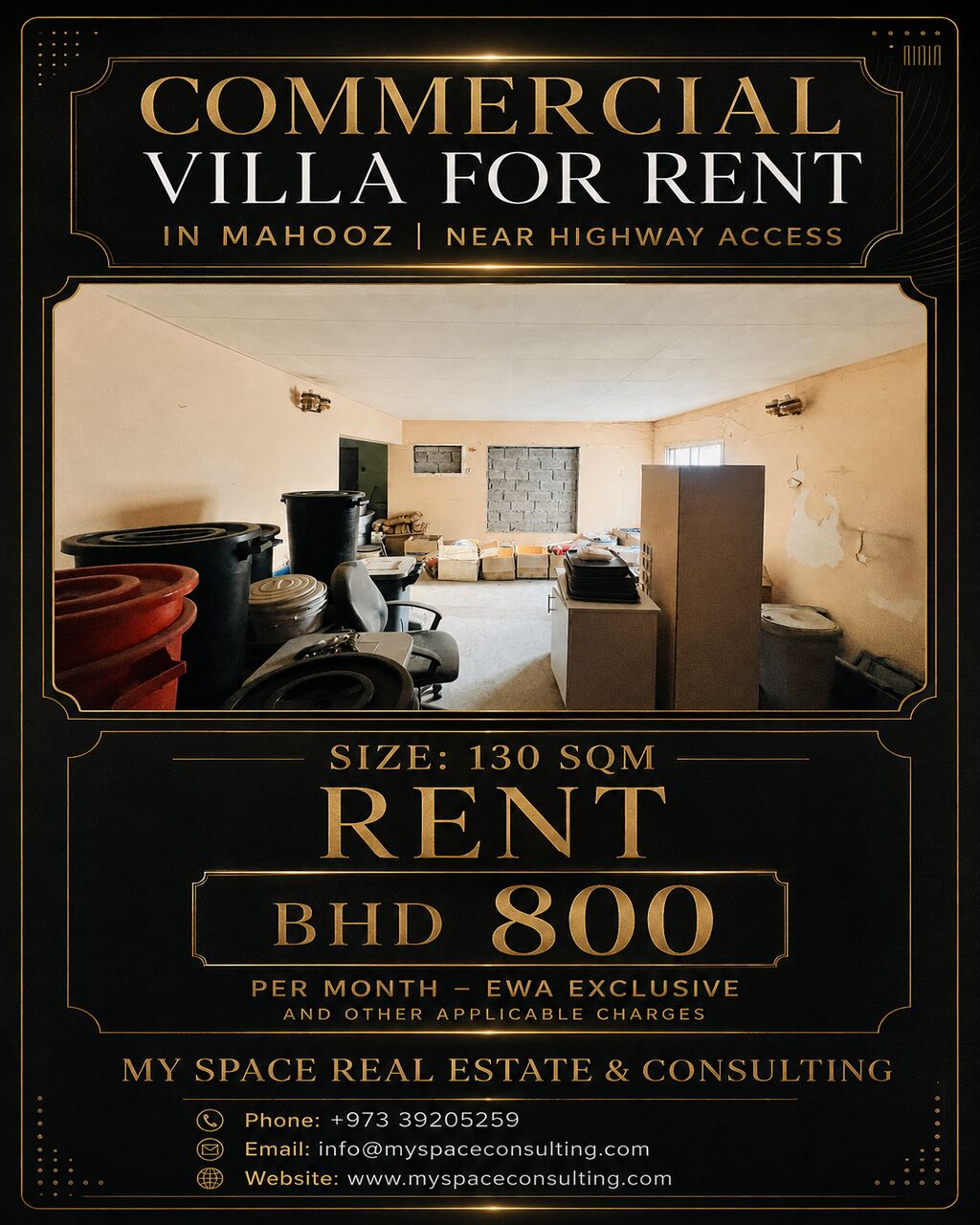 Mahooz, Commercial Villas, BHD 800,  COMMERCIAL VILLA FOR RENT IN MAHOOZ