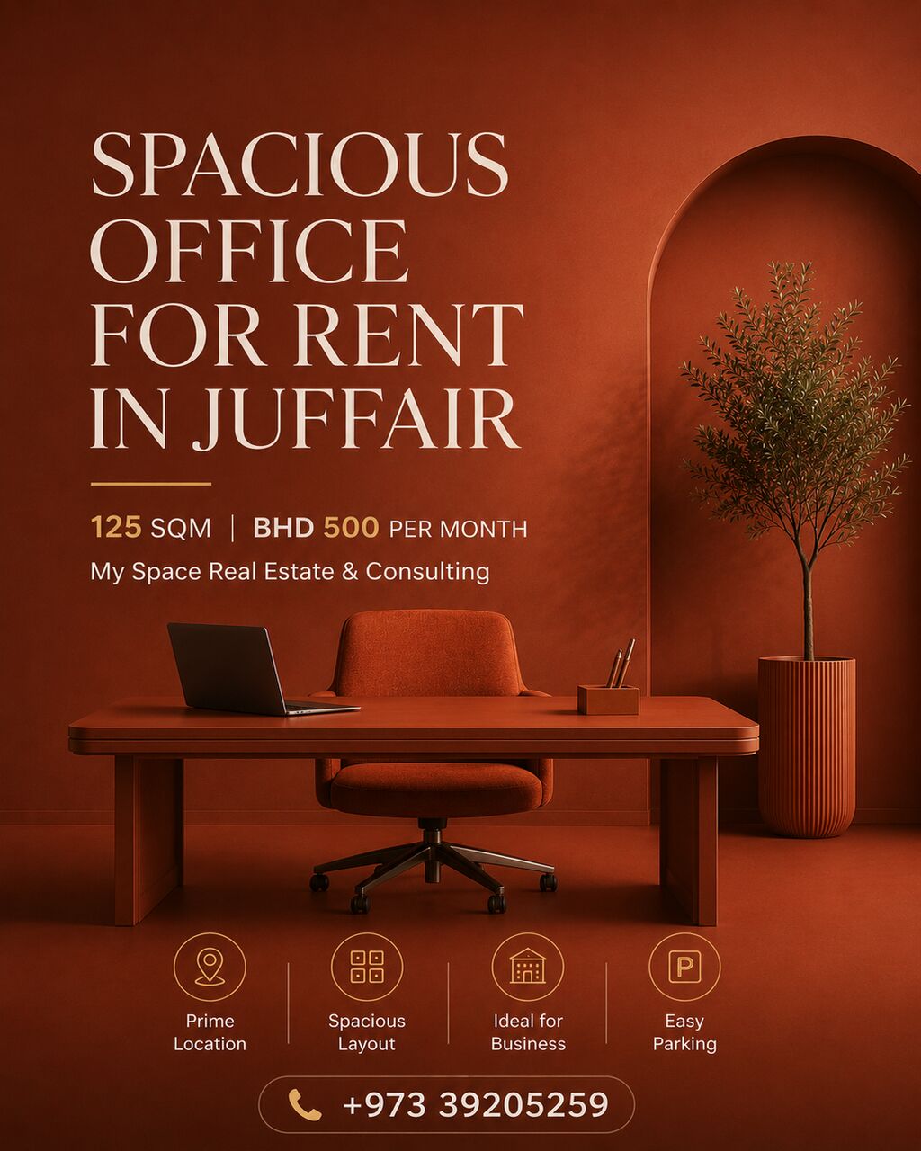 Juffair, Offices, BHD 500,  125 Sq. Meter,  SPACIOUS OFFICE FOR RENT IN JUFFAIR