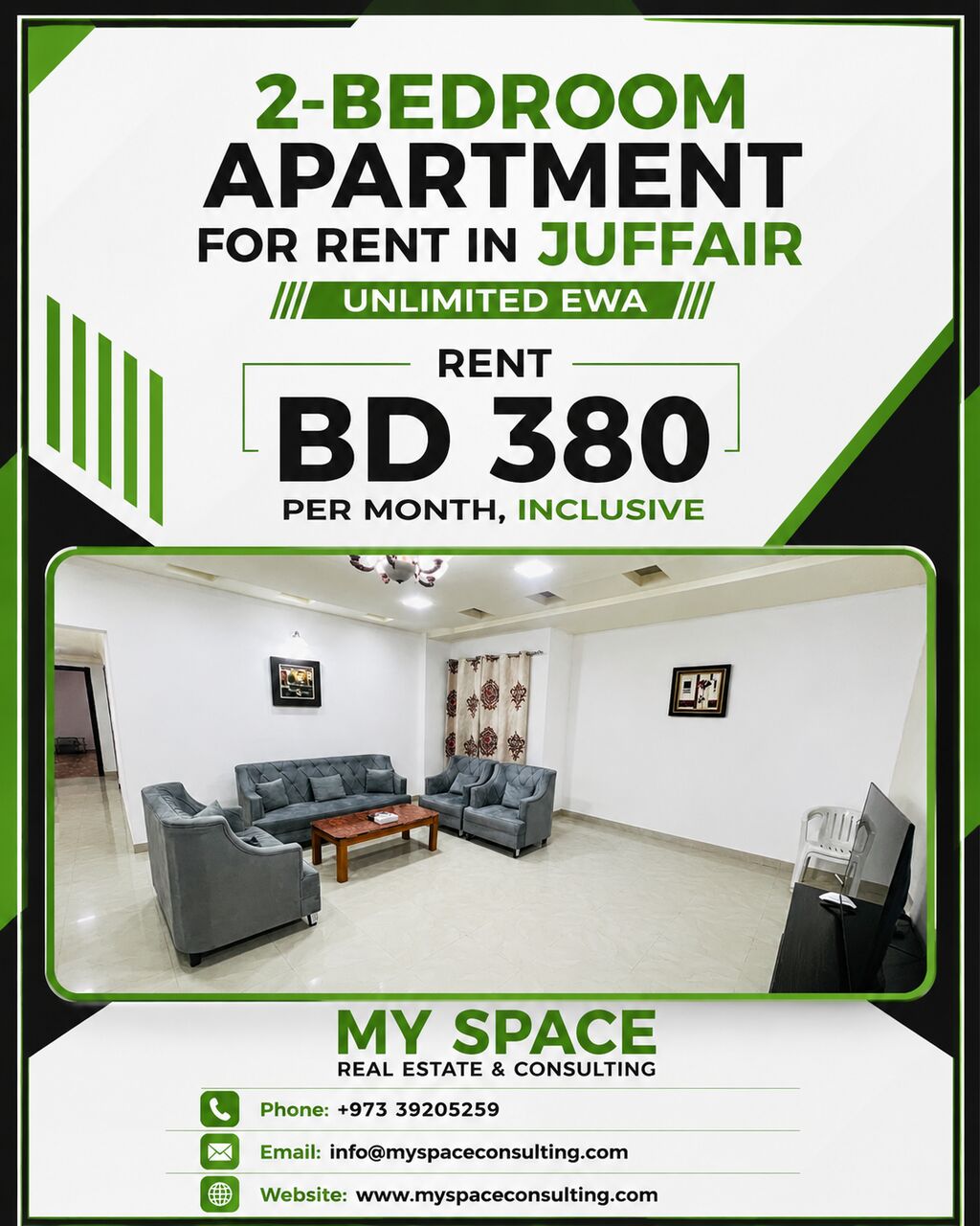 Juffair, Apartments, Flats, Houses & Villas, BHD 380/month,  Furnished,  2 BR,  APARTMENT FOR RENT IN JUFFAIR | Unlimited EWA | Internet Included | Big Balcony | Near Juf