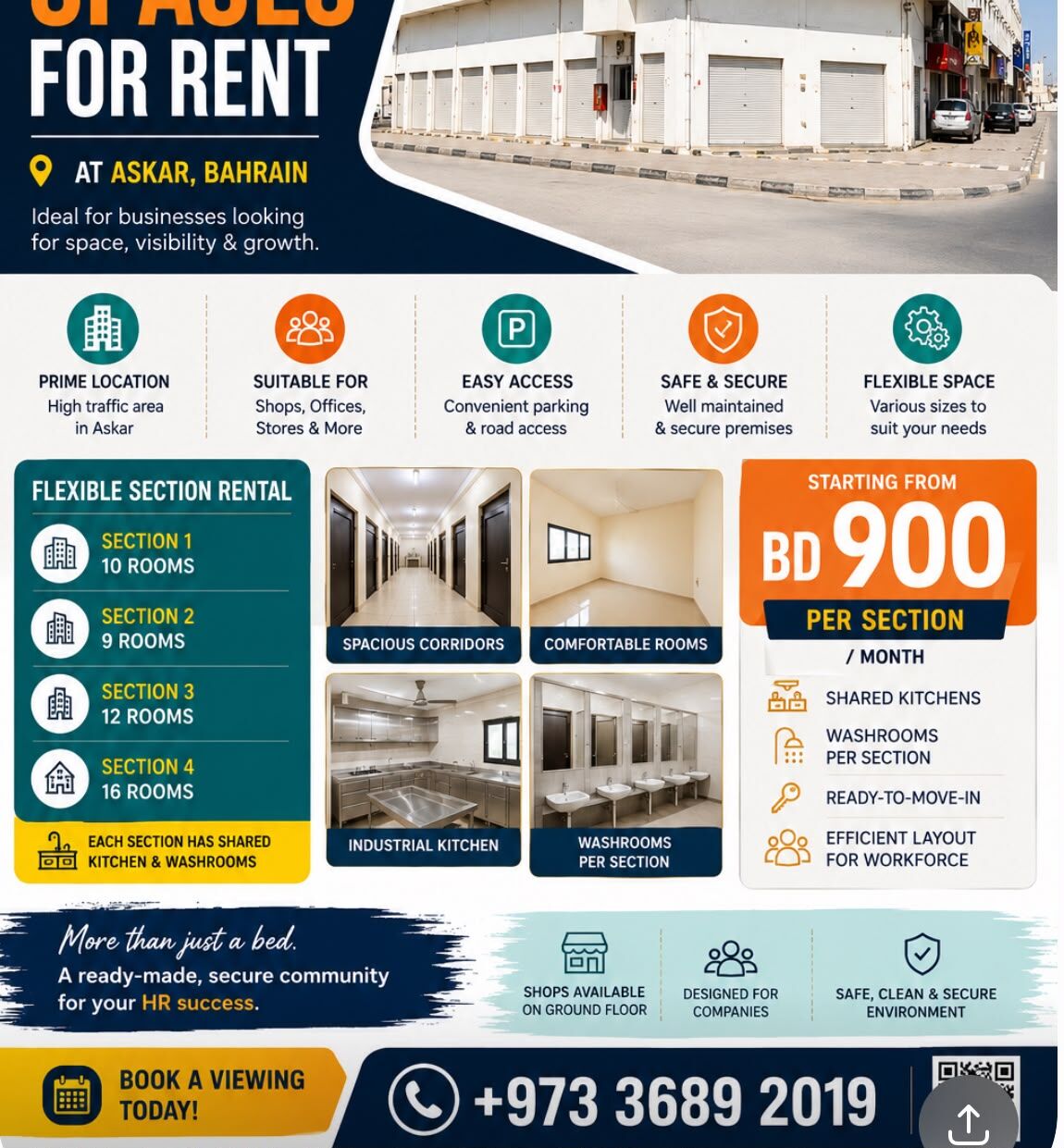 Asker, Commercial Villas, BHD 85,  40 Sq. Meter,  LABOUR ACCOMDATION FOR RENT