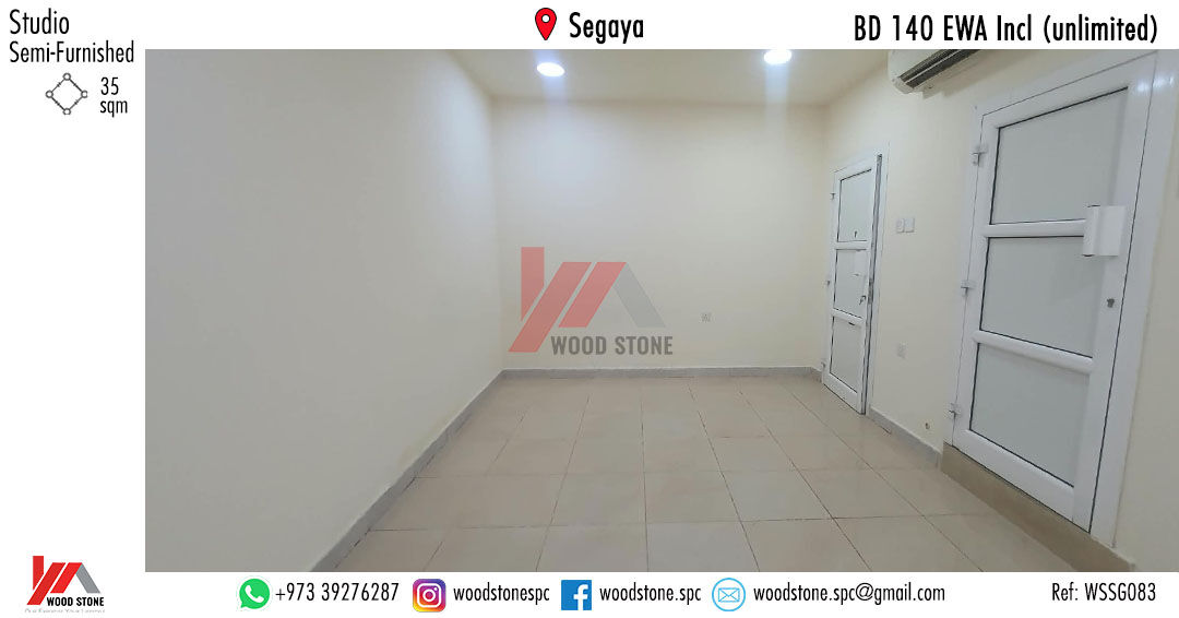 Segaya, Apartments, Flats, Houses & Villas, BHD 140/month,  Studio,  35 Sq. Meter,  Semi-Furnished Studio, SEGAYA - BD 140 Incl (unlimited) WSSG083