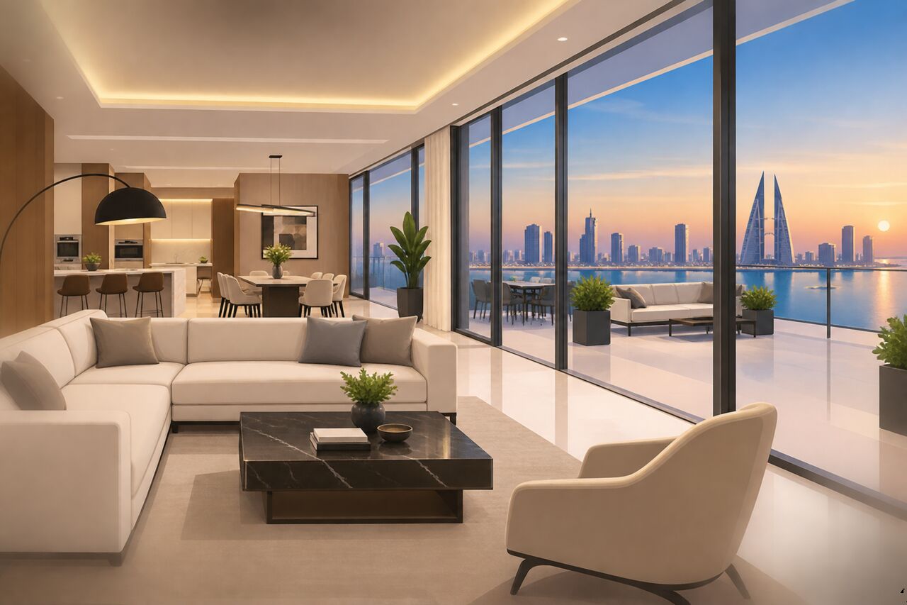 Juffair, Apartments, Flats, Houses & Villas, BHD 650/month,  Furnished,  3 BR,  PENTHOUSE FOR RENT IN JUFFAIR