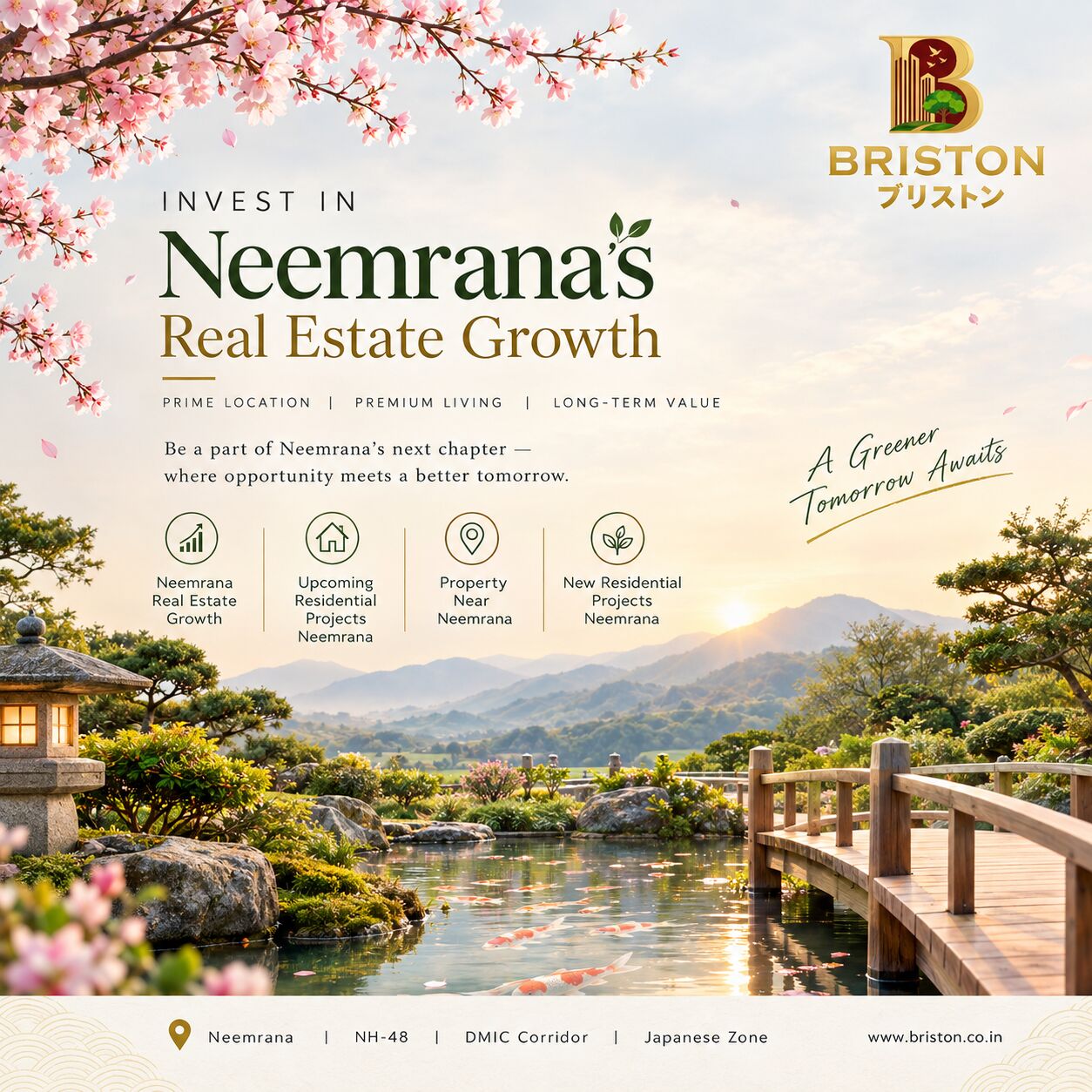 Jaipur, Real Estate For Sale, Briston Mirai Hills &ndash; Neemrana Real Estate Growth Hub
