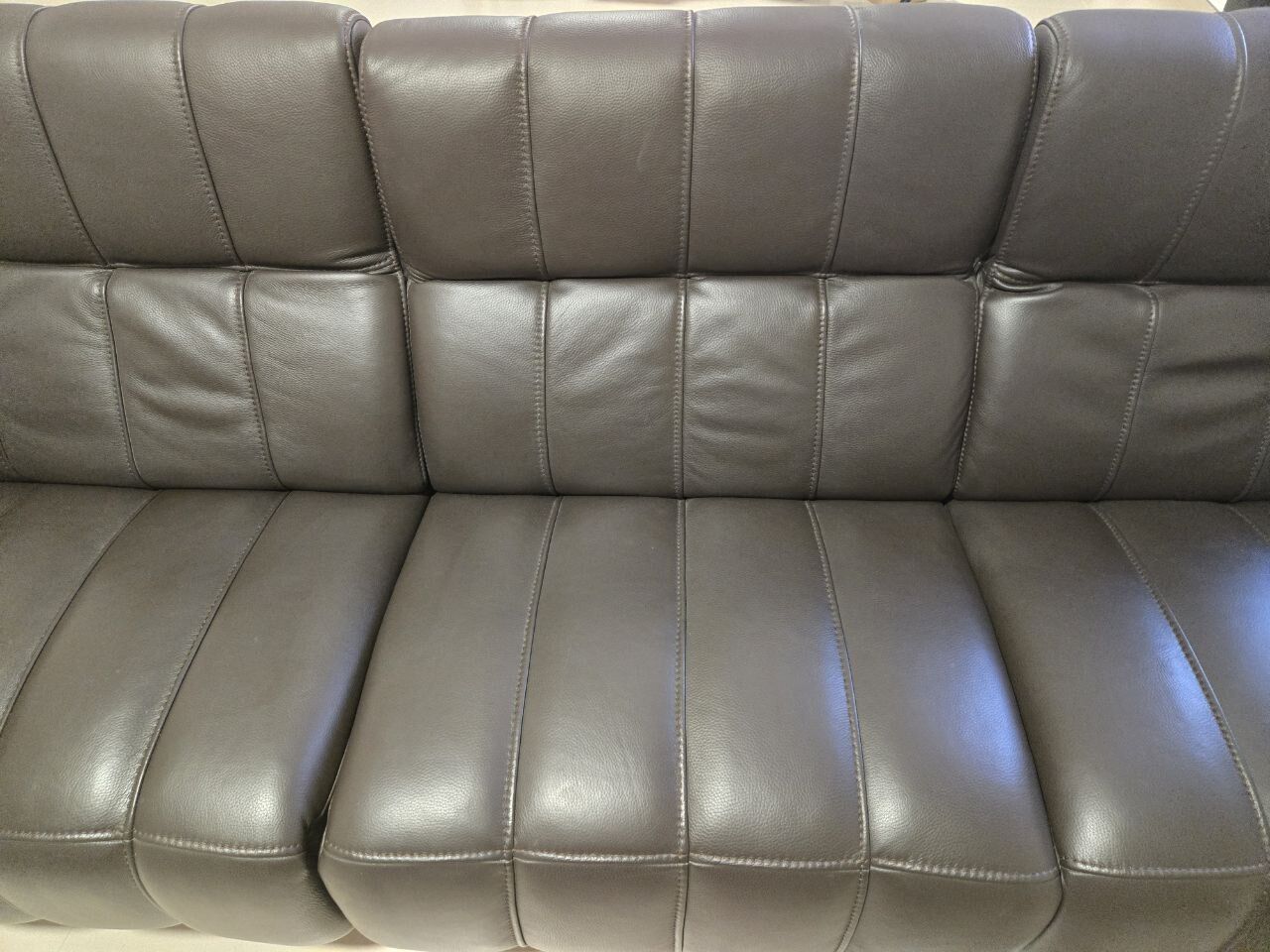 Riyadh, Furniture, SAR 7500,  House Clearance: Top Grain Dark Brown Leather E-Recliner Sofa With Armrest And Calf  Supt
