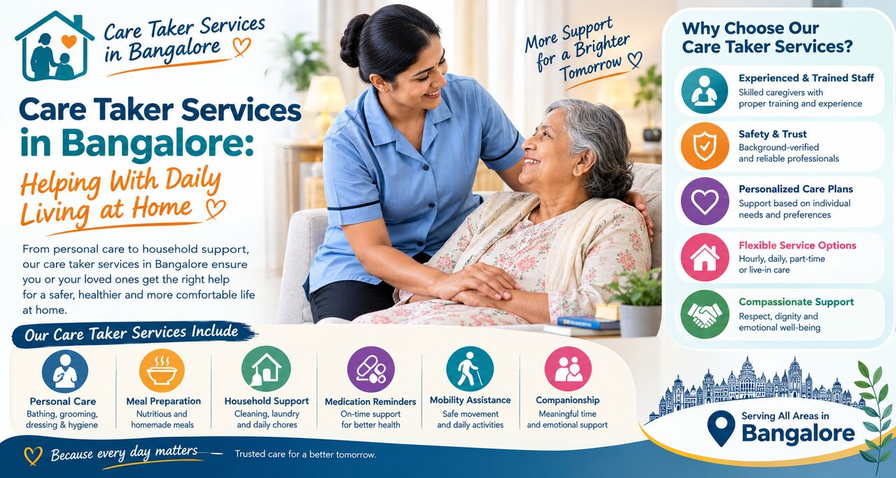 Bangalore, Cleaning, Care Taker Services In Bangalore: Helping With Daily Living At Home