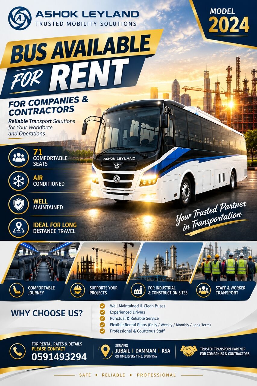 Jubail, Labor/Moving, 🚌 Bus Available For Monthly Contract & Industrial Projects