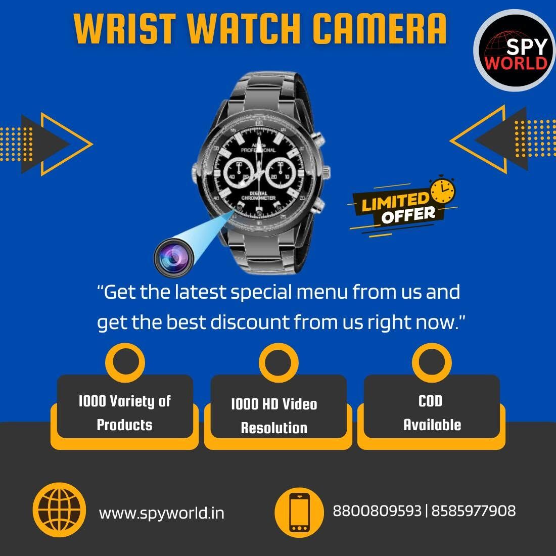 New Delhi, Electronics, INR 7999,  Buy Wrist Watch Hidden Camera In Shop Shadi Pur New Delhi By Spy World