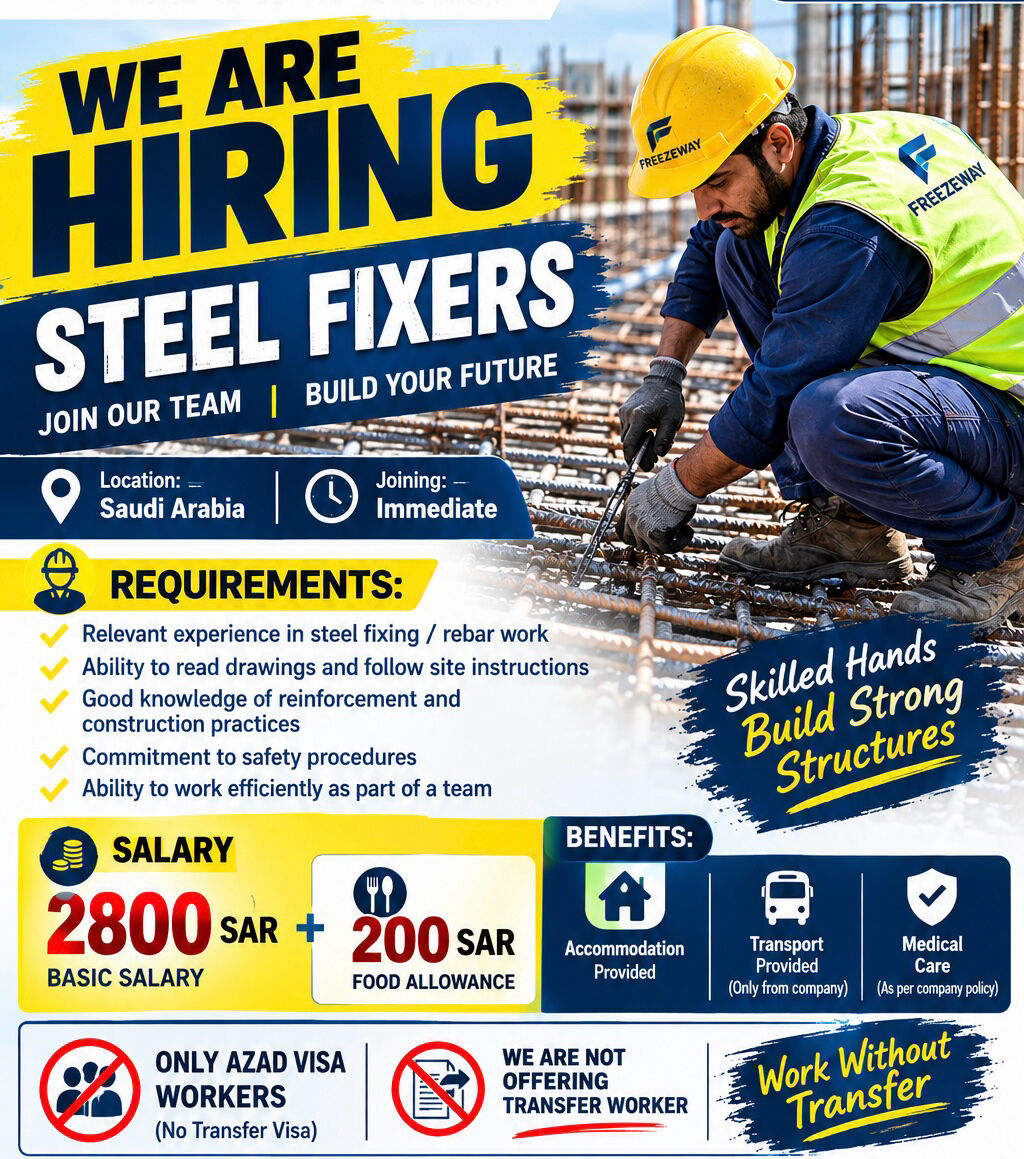 Makkah, Jobs, Steel Fixer