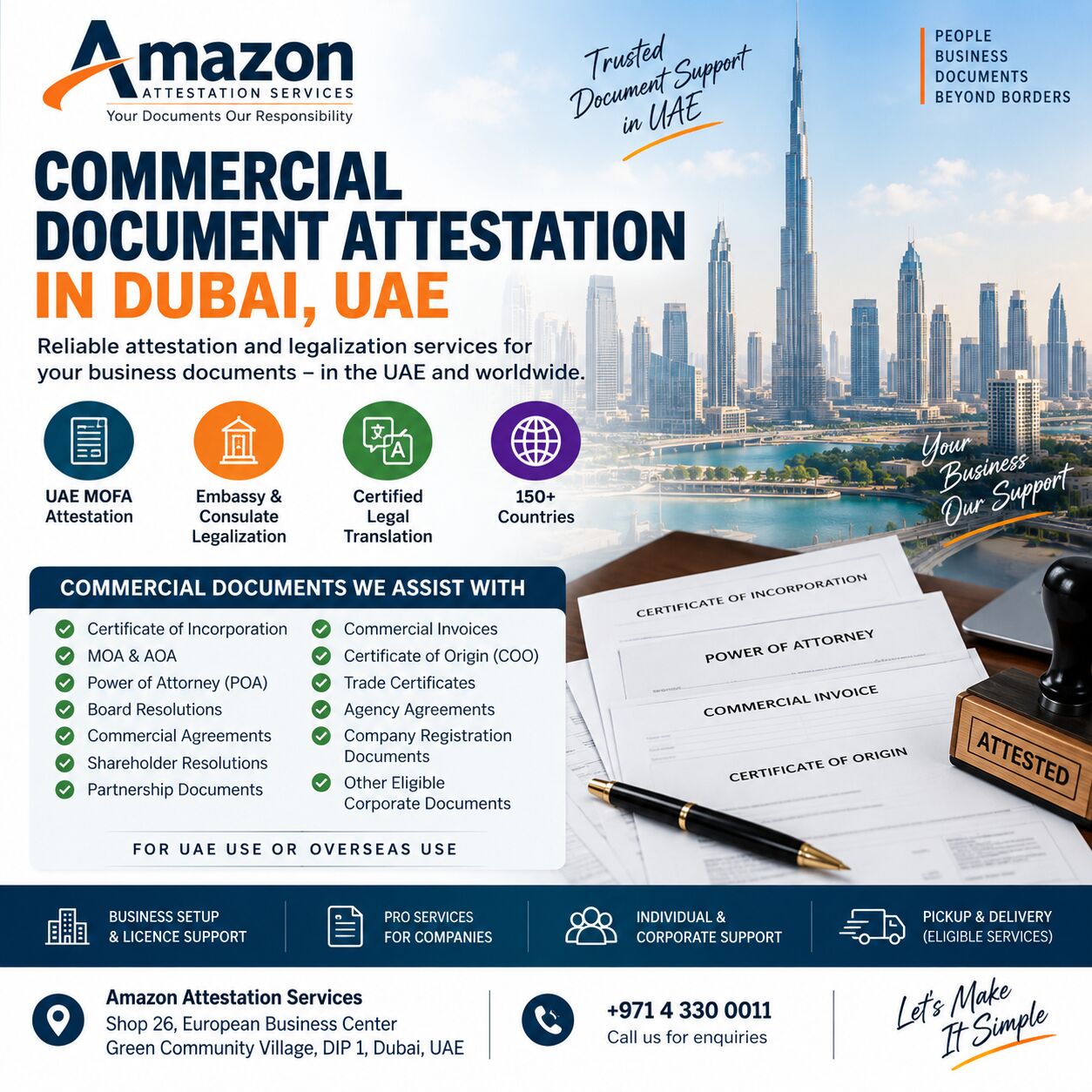 Dubai, Legal, Commercial Document Attestation In Dubai, UAE