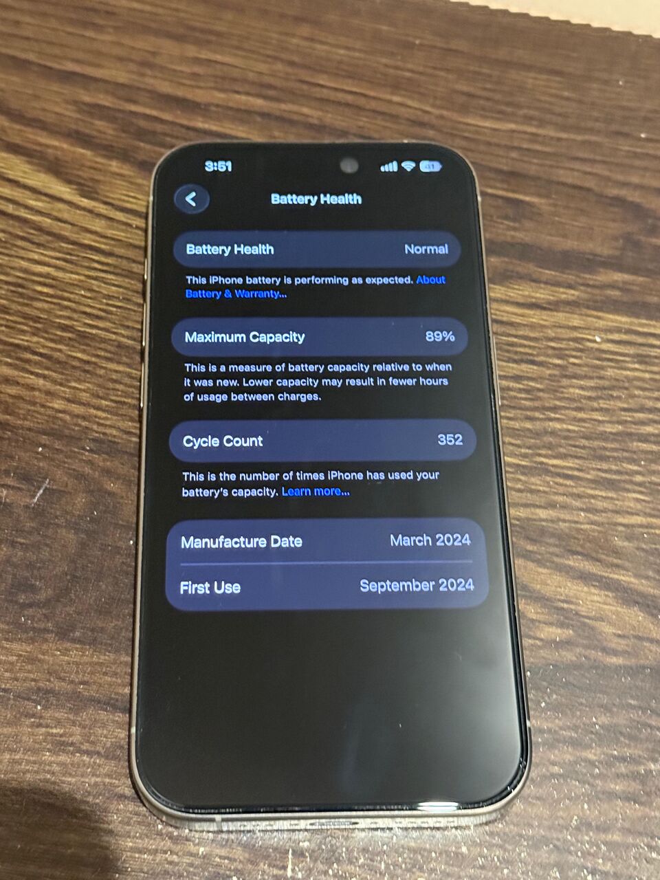 Olaya, Mobile Phones, SAR 2800,  Apple IPhone 15 Pro 128gb Natural Titanium In Mint Condition