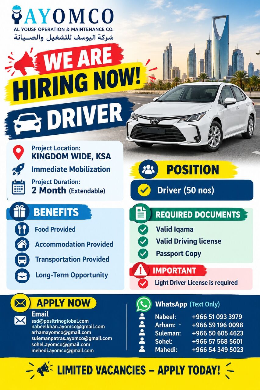 Dammam, Jobs, Drivers