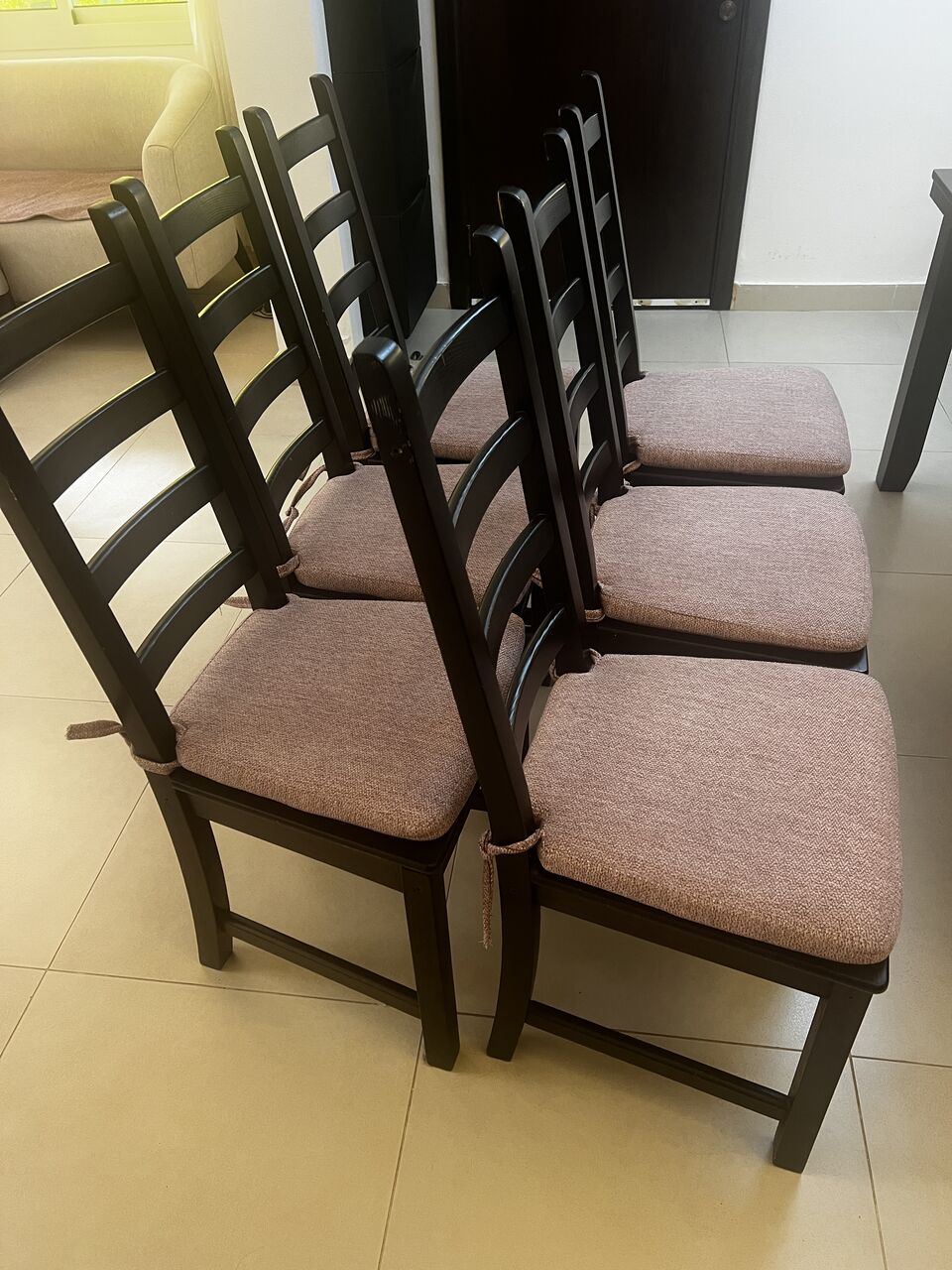Al Khalidyia, Furniture, SAR 500,  IKEA KAUSTBY Dining Chairs &ndash; Set Of 6 (Black/Brown)