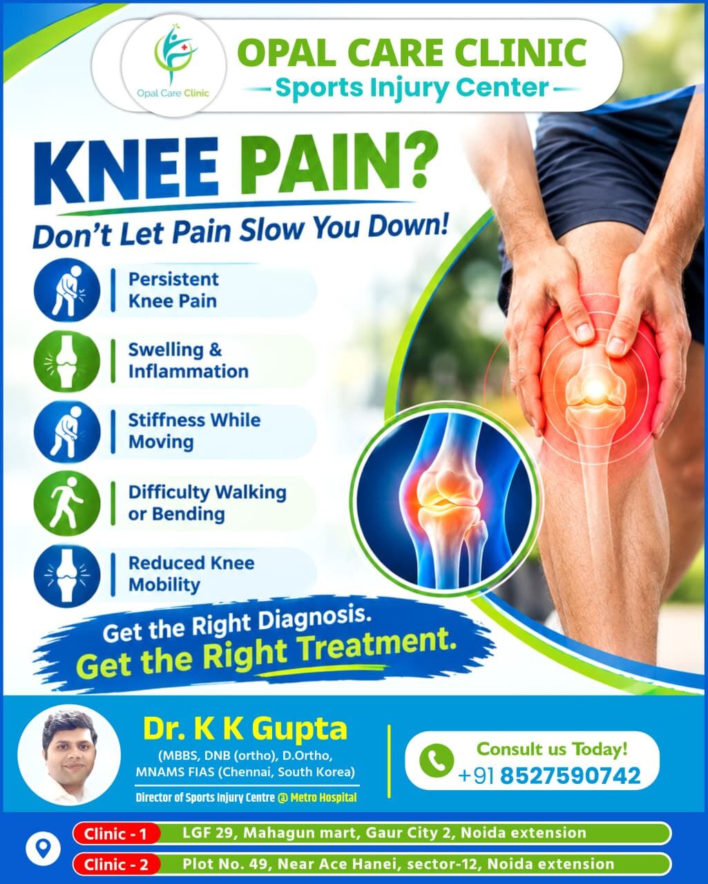 Greater Noida, Health, Knee Pain Treatment In Noida Extension &mdash; Dr. K K Gupta
