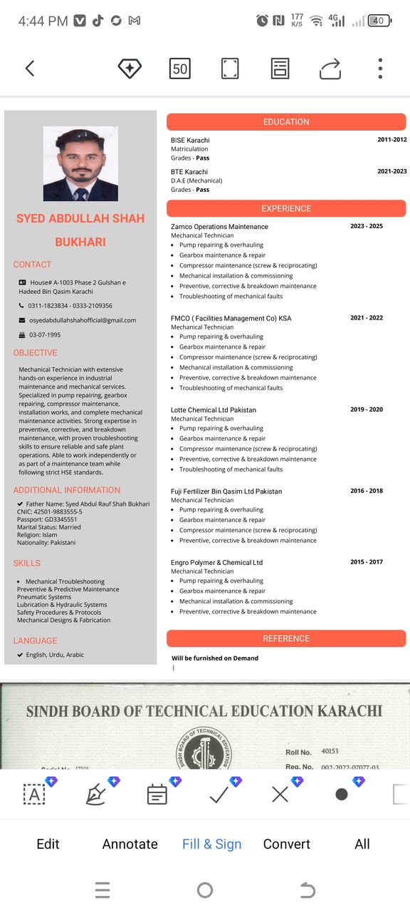 Dammam, Job Seekers, Mechanical Technician