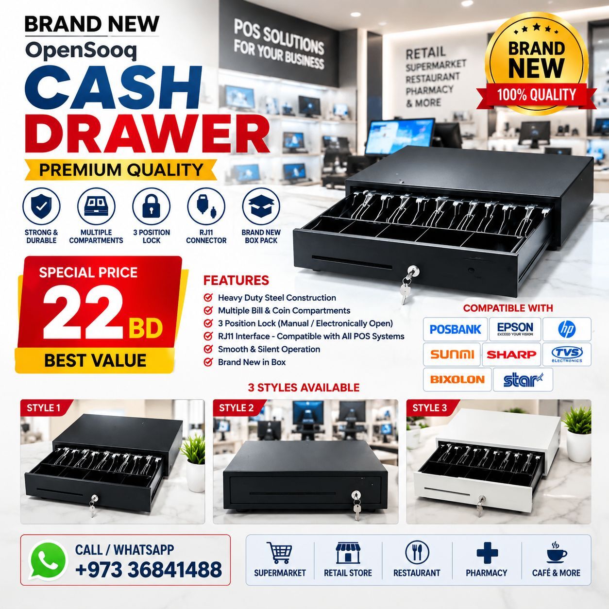 Manama, Computers, BHD 15,  CASH DRAWER &ndash; BRAND NEW HEAVY DUTY  WhatsApp /36841488
