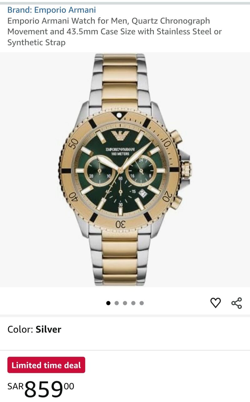 Dammam, Watches, SAR 500,  Emporio Armani 2 Tone Watch For Sale