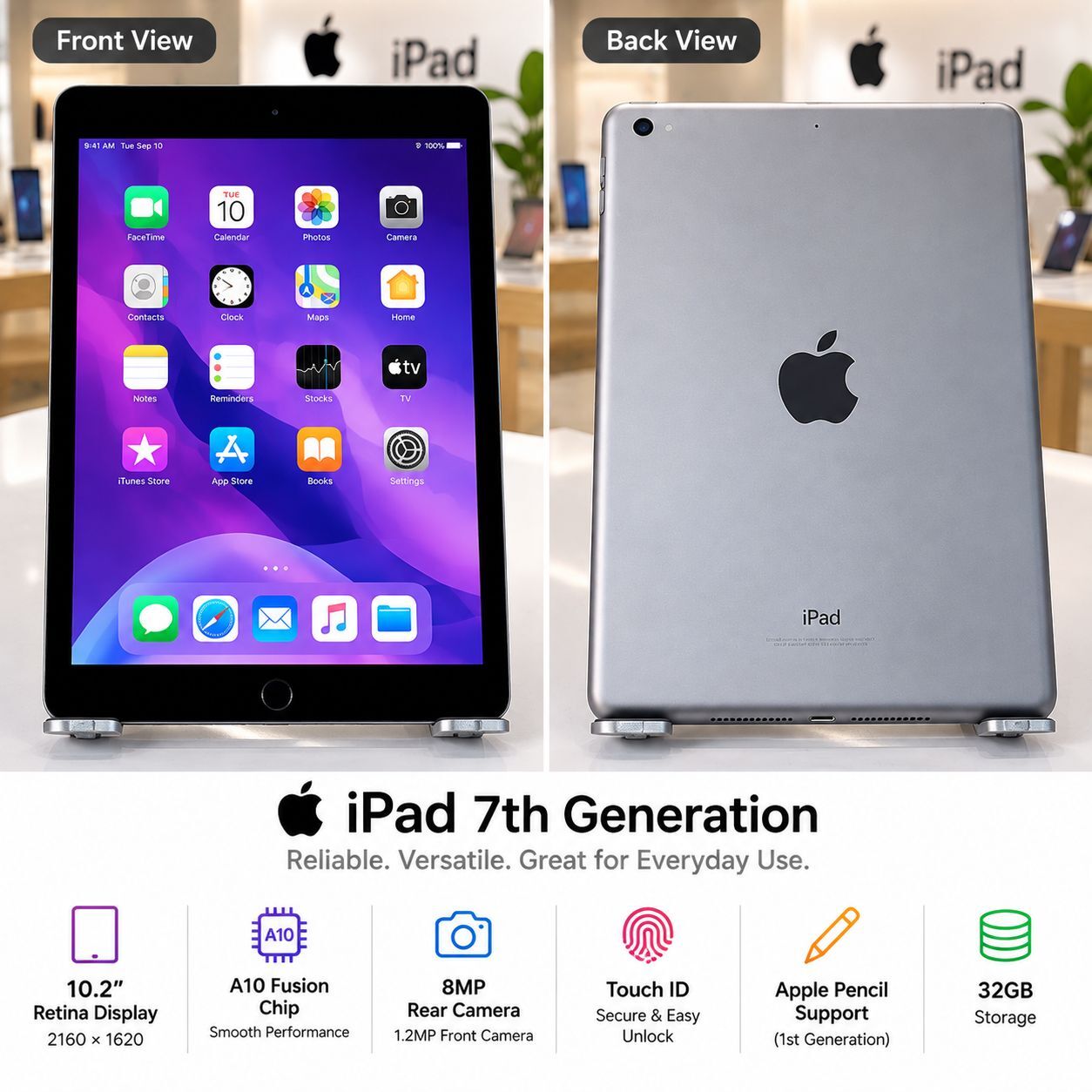 Salmabad, Electronics, BHD 55,  IPad 7th Generation 32GB Same As New -  Call WhatsApp/ 36841488