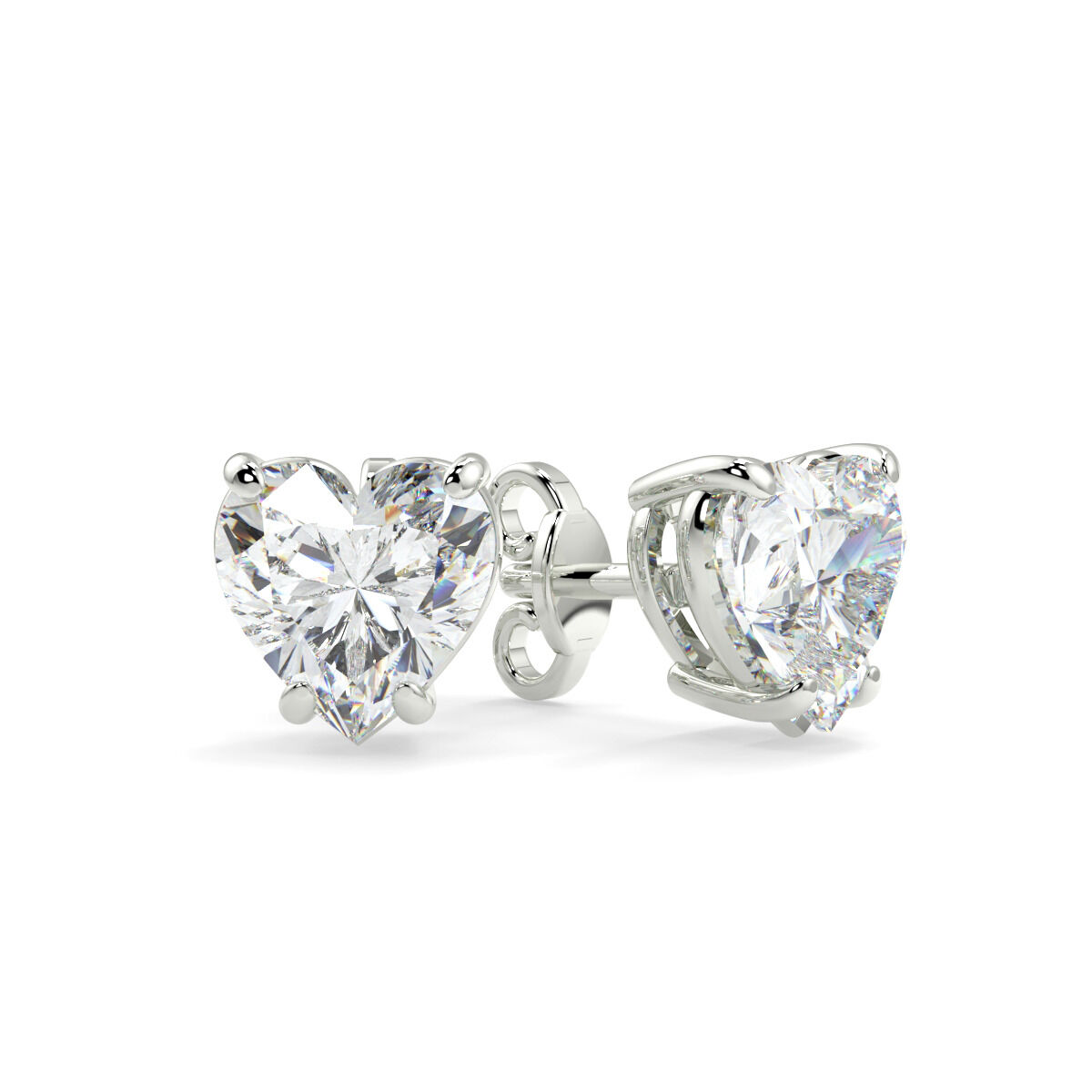 London, Jewelry, GBP 1,  Shop Heart Shape Solitaire Earrings | MD Diamonds