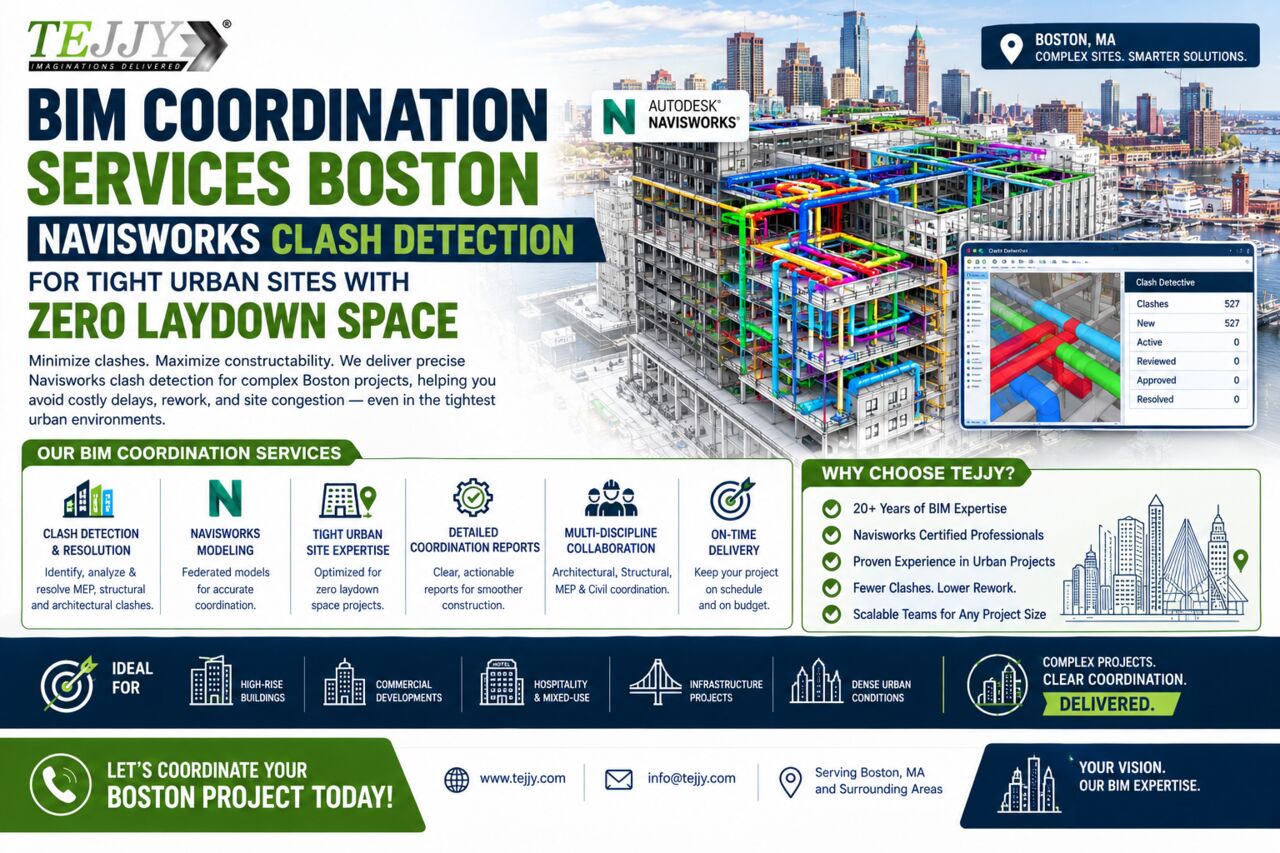 Boston, Construction, Boston BIM Coordination | Resolve MEPF Clashes Before Jobsites