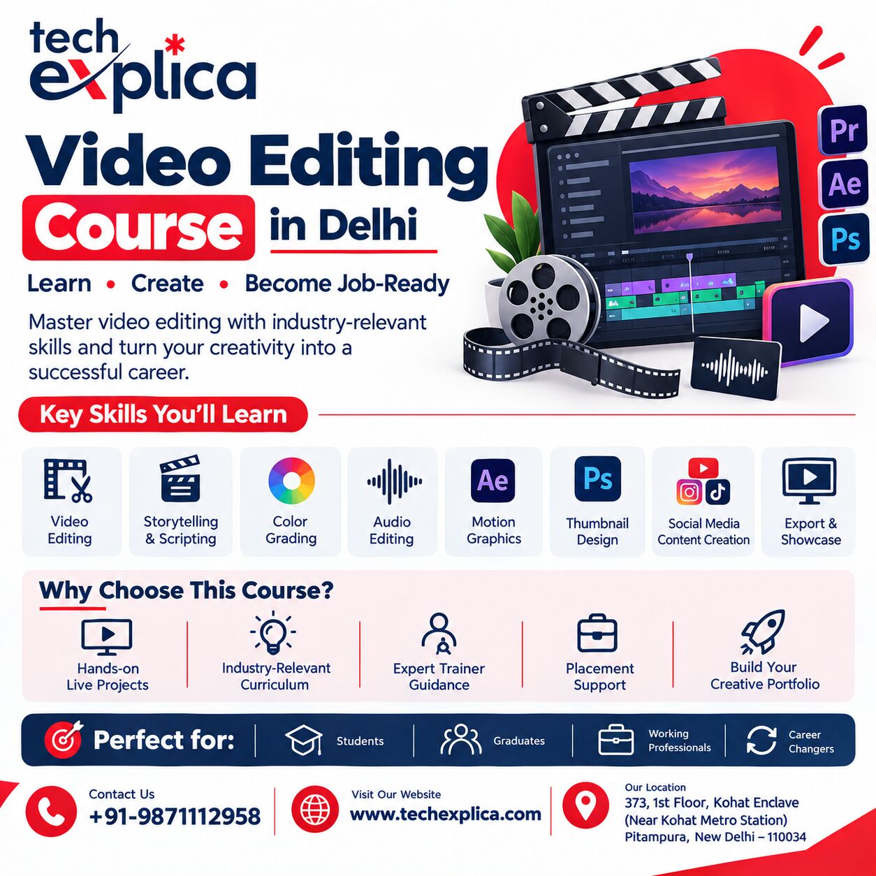 New Delhi, Lessons Offered, Video Editing Course In Delhi