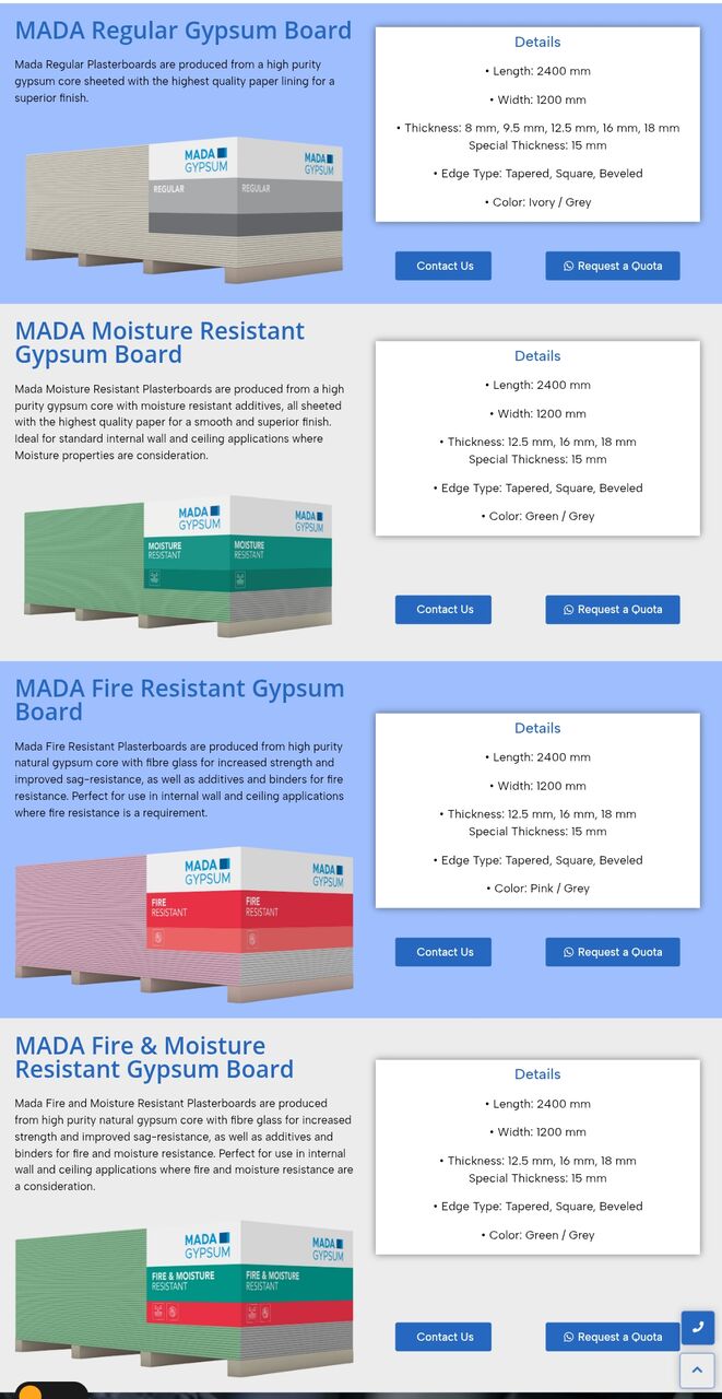 Jeddah, Materials, Gypsum Boards For Sale