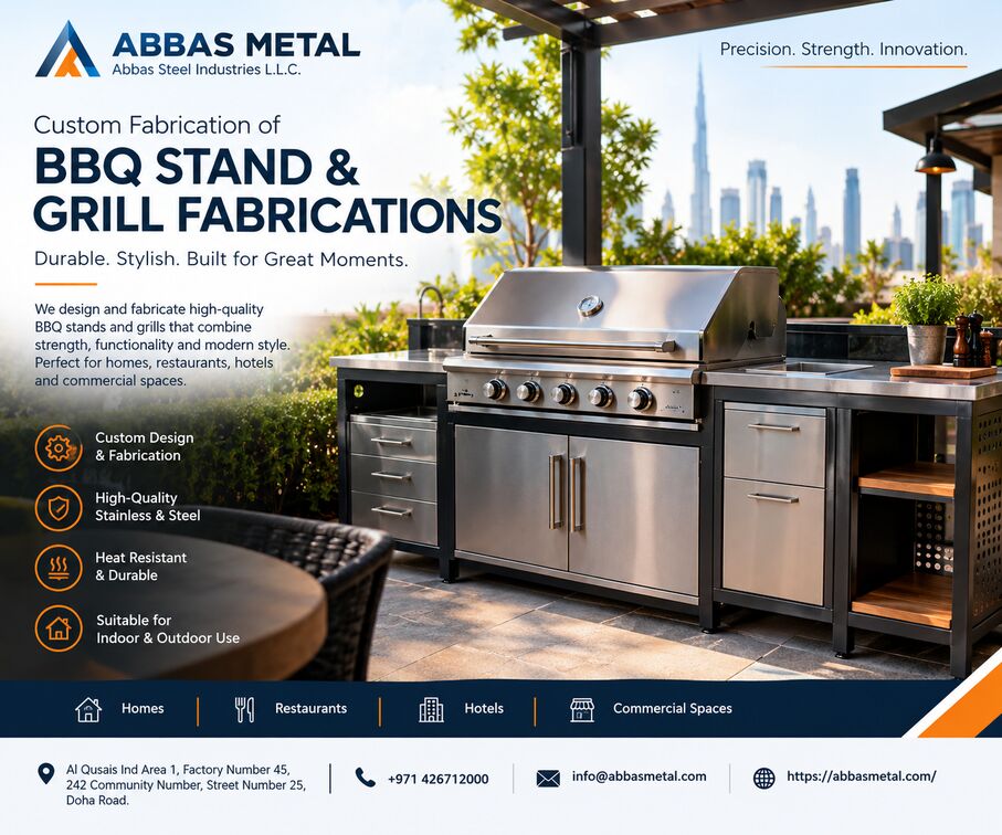 Dubai, Heavy Equipment, Custom BBQ Stand And Grill Fabrications In UAE | Abbas Metal