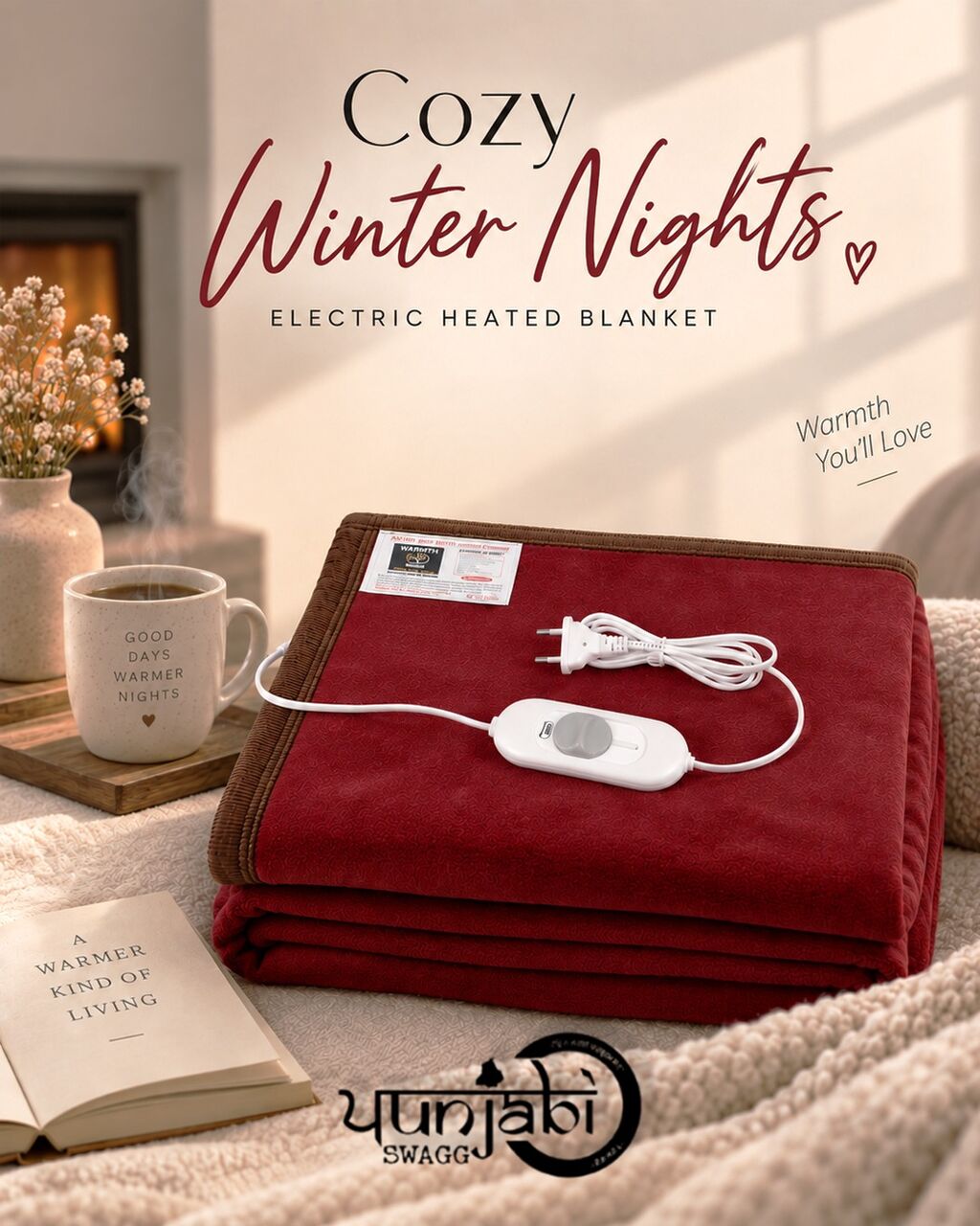 Mumbai, Electronics, WARMTH WEB Polar Electric Under Blanket For Single Bed &ndash; 150 X 75 Cm, Maroon