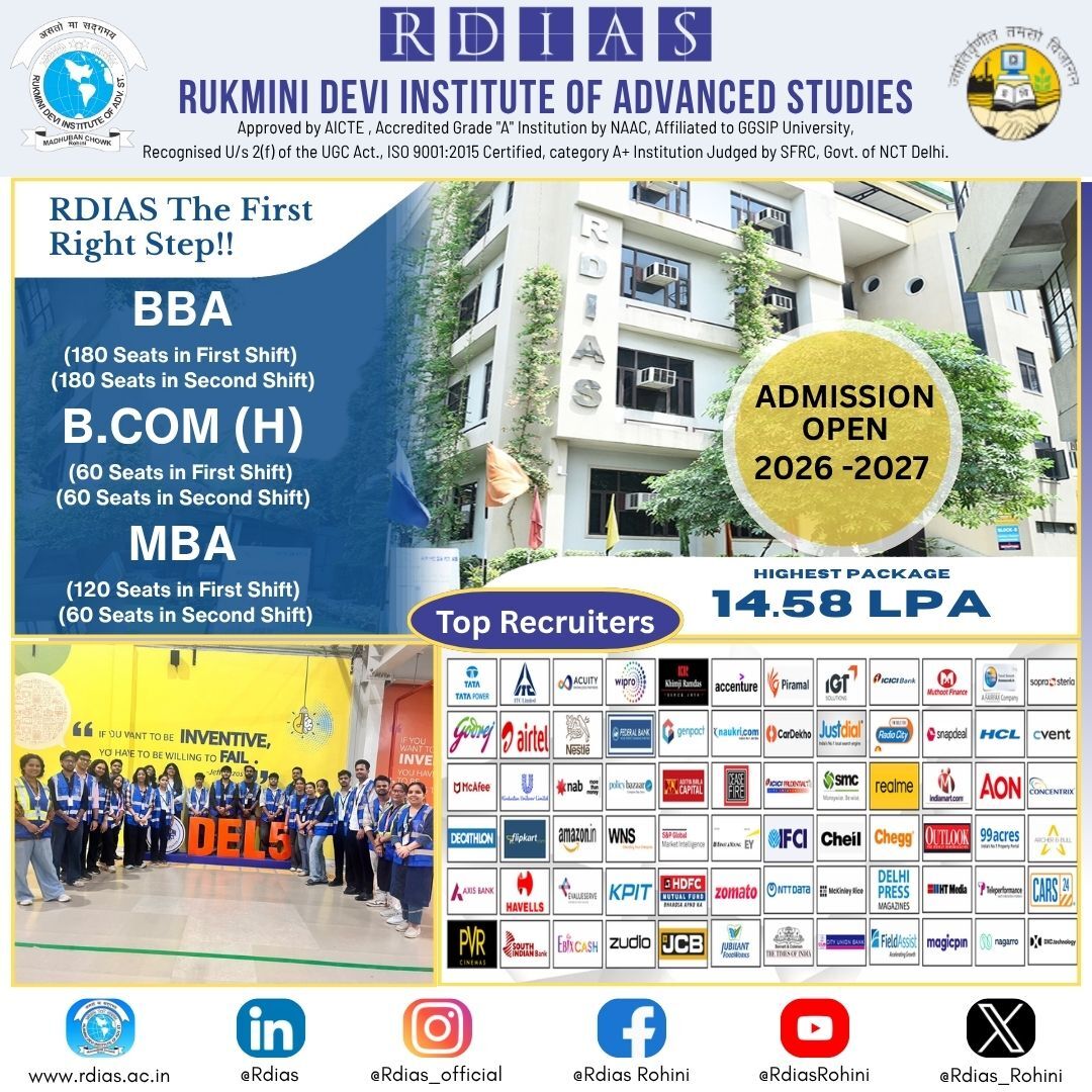 Rohini, Education, Private MBA Colleges In Delhi NCR For Industry-Focused Management Education - RDIAS