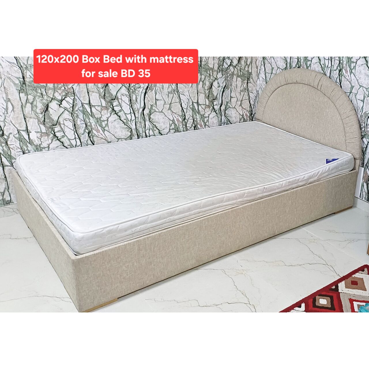Manama, Furniture, BHD 35,  ✅️ 120x200 Box Bed With Medicated Mattress For Sale In Good Condition With Delivery
