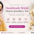 Elegant Handmade Flower Jewellery Set For Bridal Haldi & Wedding Look