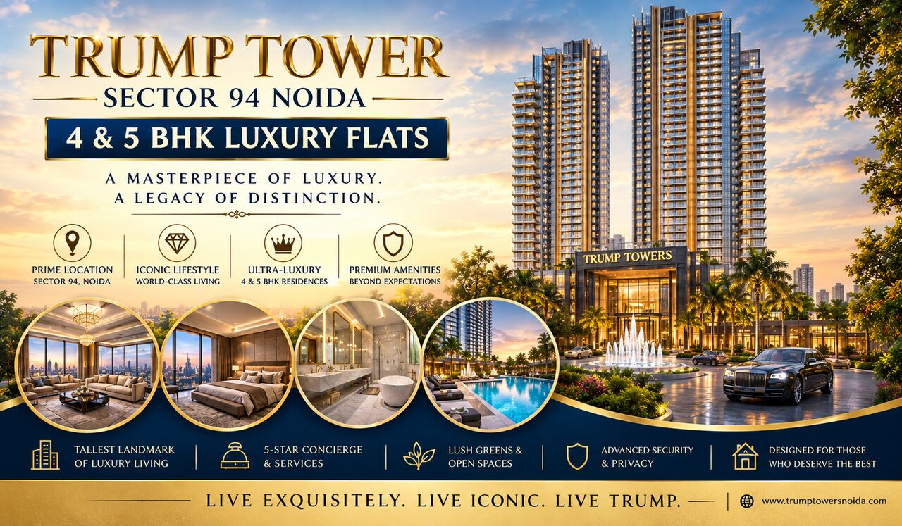 Noida, Real Estate For Sale, INR 16,  4 BR,  4925 Sq. Meter,  Trump Tower Sector 94 Noida | 4 & 5 BHK Luxury Flats