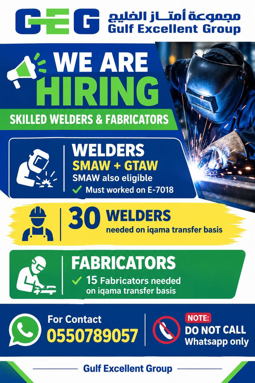 Riyadh, Jobs, Welders 6G