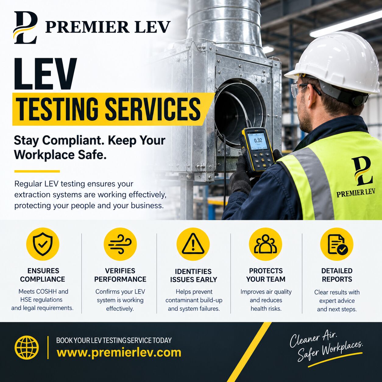 London, Air Conditioning, LEV Testing Services For Effective Contaminant Control