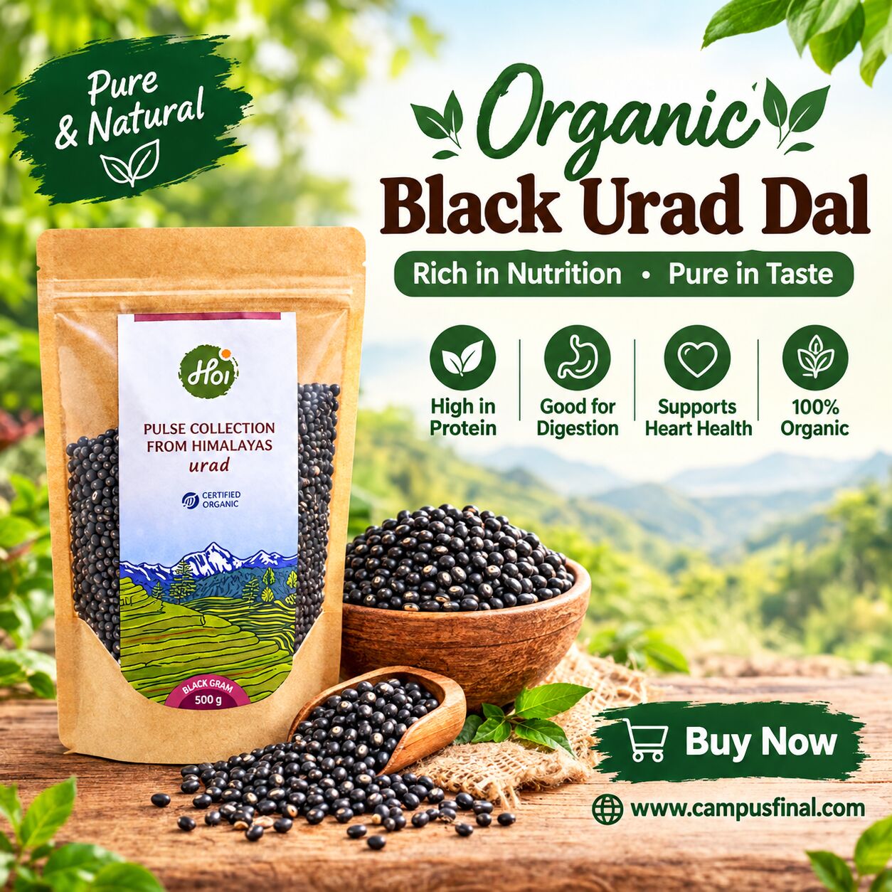 Mumbai, Food & Drink, Buy Organic Black Urad Dal - Black Gram Online