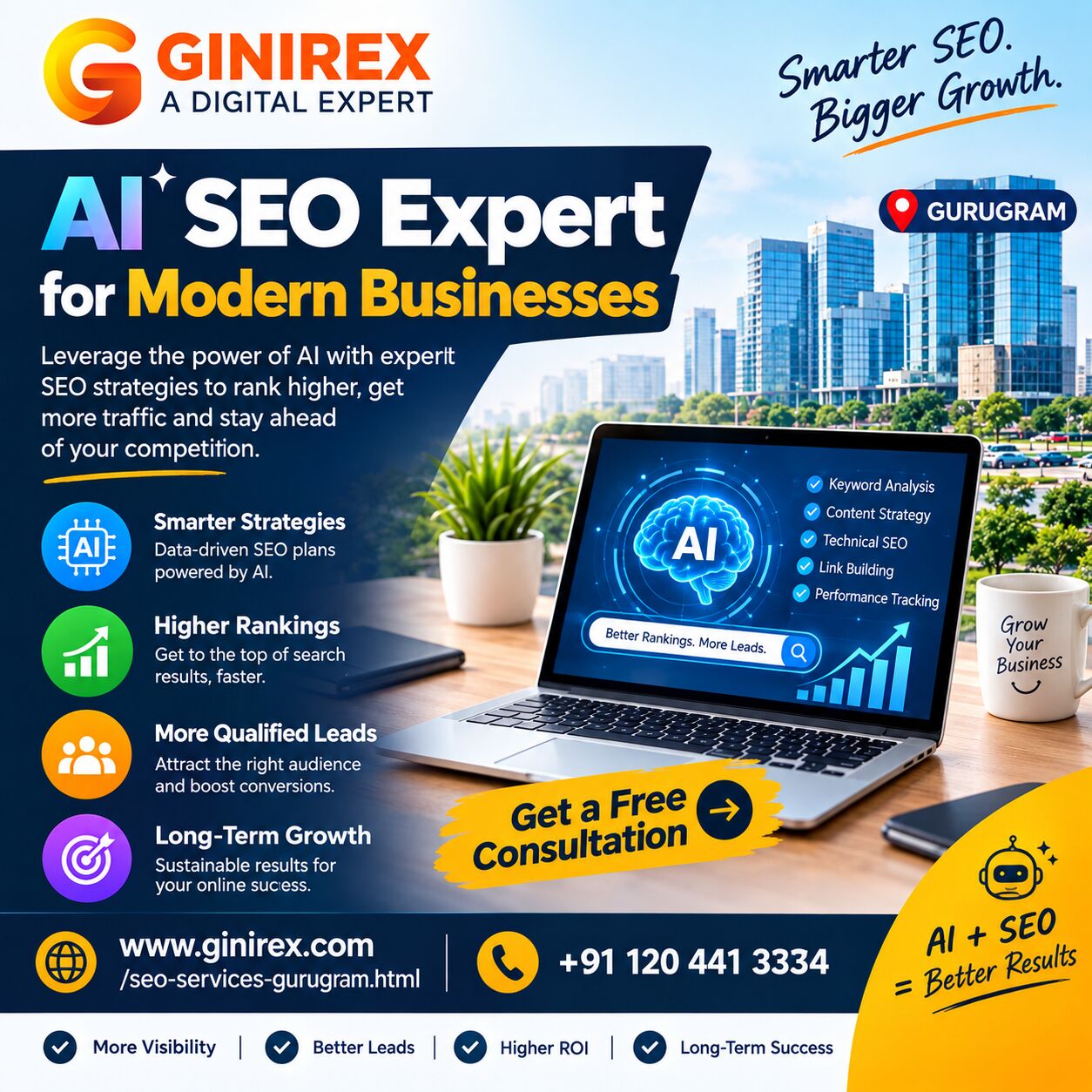 Gurugram, Web Design & Development, AI SEO Expert For Modern Businesses