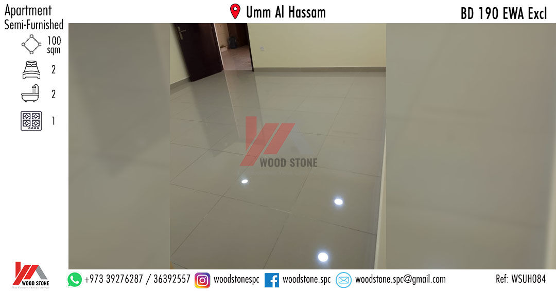 Umm Al Hassam, Apartments, Flats, Houses & Villas, BHD 190/month,  Furnished,  2 BR,  100 Sq. Meter,  Semi-Furnished 2 Bedroom Apartment, Umm Al Hassam - BD 190 Excl WSUH084