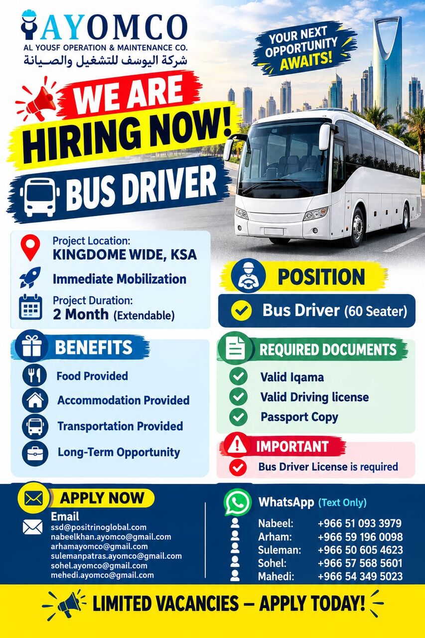 Riyadh, Jobs, Bus Driver